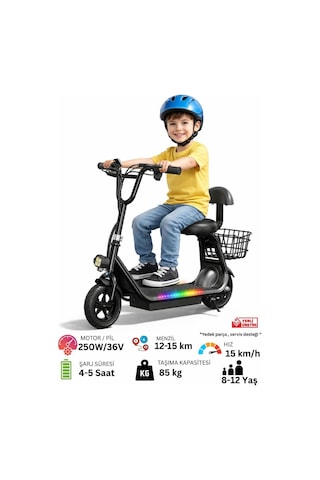 Mini Harley Oturaklı Scooter Siyah