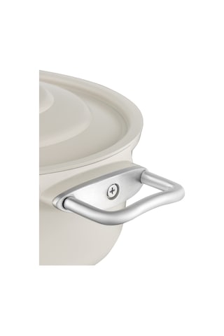 Madame Coco Vincenzo Döküm Alüminyum Derin Tencere - Gri/bej - 20 Cm 8684427212967 Çok Renkli