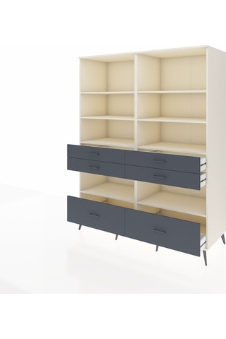 Kronos Gardrop 8 Raflı 6 Çekmeceli 176x59x221 Aytaşı-aytaşı/antrasit Aytaşı/antrasit
