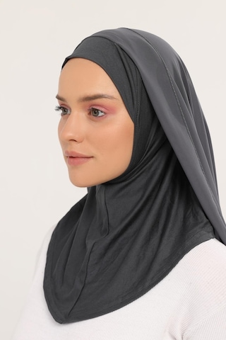 Altobeh Hazır Lüks Pratik Hijablı Şifon Şal Füme