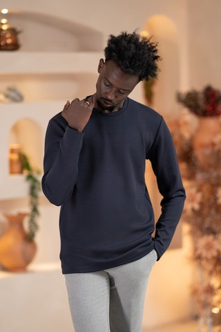 Paul Martin Modal Esnek Kumaş Regular Fit Mevsimlik Sweatshirt Lacivert