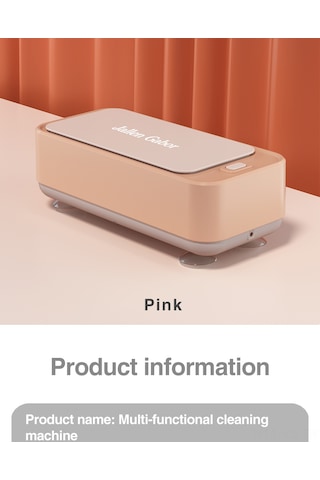 Yunboo Usb Şarjlı Ultrasonik Temizleyici - Gözlük, Mücevher, Saat İçin Derinlemesine Temizleme - Pembe, Taşınabilir, Tek Düğme Kontrol