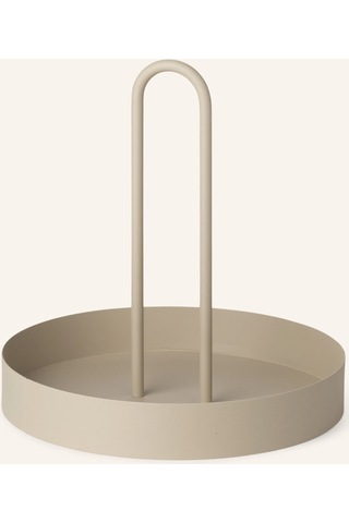 Lıvıng Grıb Metal Tepsi, Mat Yüzeyli, Kulplu, 28 Cm Çapında Beyaz