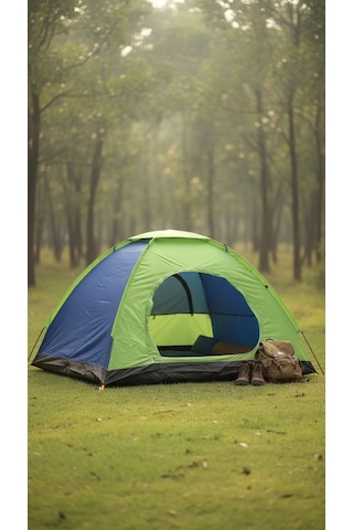 Kolay Kurulumlu Pratik Kamp Çadırı 6 Kişilik 220x250x150 Acı Kahverengi
