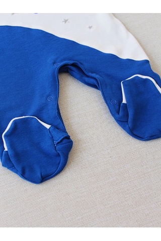 Veraura Lifestyle 0-3 3-6 Ay Lucky Baby Nakışlı Es Çizgi Boy Şapkalı Erkek Bebek Tulumu Lacivert