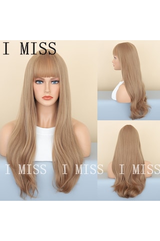 Kahverengi Mat Degrade Ve Perçemli Doğal Sentetik Peruk