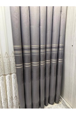 Nivemeshome Ft632255 V-5422 Antakya Gri 1/3 Sık Pileli Fon Perde Apm Gri