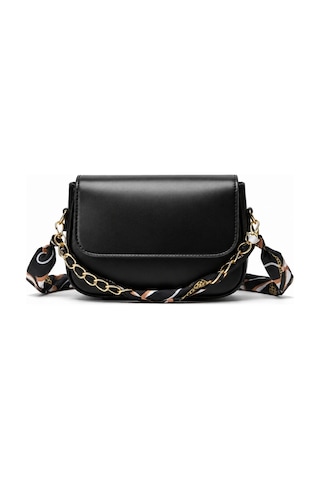 Celeste Bag Siyah Fular Ve Zincir Detaylı Kadın Omuz Çantası