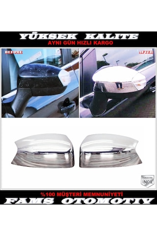 Ford Kuga Paslanmaz Krom Ayna Kapağı 2 Prç. 2008-2012 Arası
