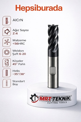 12 Mm 83 Boy Helis Boyu 28 Karbür Parmak Freze Z4 Chatter Free Alcrn Kaplama Helis 35 Weldon Pahlı Köşe Cnc Freze Ucu