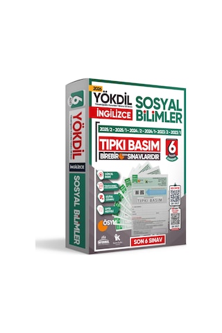 2026 YÖKDİL İngilizce SOSYAL BİLİMLER ÖSYM Çıkmış Soru Tıpkı Basım Deneme Paketi 15li Türkiye Geneli
