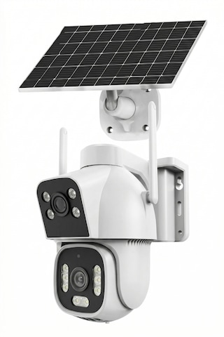 Inox-x22 Çift Lensli 4g Esım Solar Güneş Enerjili Güvenlik Kamerası - Black Light Renkli Gece Görüşlü Dış Mekan