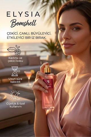 Elysıa Rush & Aqua Kiss & Bomshell 3 Lü Kadın Vücut Spreyi Seti 250 Ml X3 Yazlık Ferah Seri