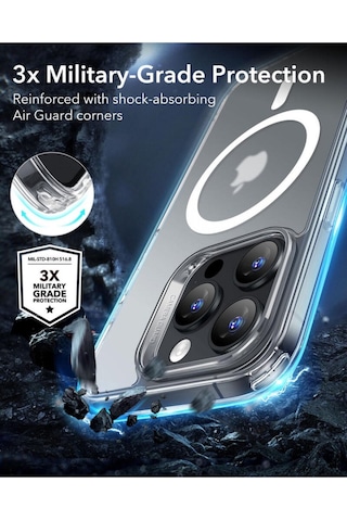 Esr Apple Uyumlu iPhone 16 Pro Halolock Magsafe Classic Hybrid Silikon Kılıf Buzlu Şeffaf