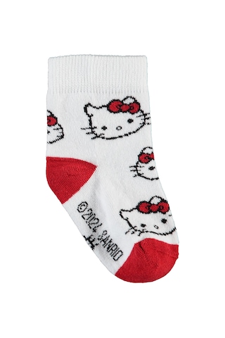 Hello Kitty Kız Çocuk 3'lü Soket Çorap Kırmızı 09a83414624w1
