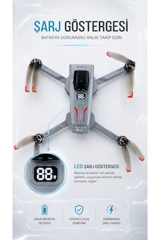 M4 4k Hd Drone Katlanabilir Wifi Fpv Kameralı Engel Algılamalı Profesyonel Drone