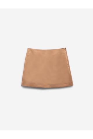 Koton Regular Fit Tek Cep Detaylı Mini Şort Etek Deve Tüyü 5sak70170pw Taba