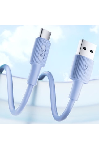 Juo JCBS121 12w Usb-a To Type-c Silikon Hızlı Şarj Ve Data Kablosu Mavi 1 Metre