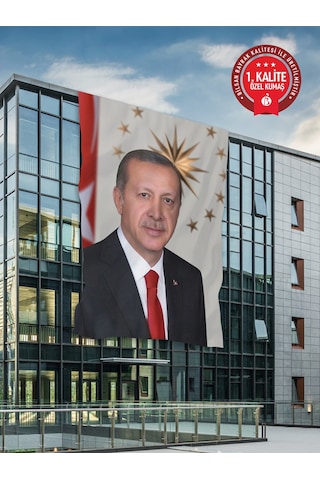 Recep Tayyip Erdoğan Posteri 200x300 Cm - Raşel Kumaş 1. Kalite 200 x 300 CM
