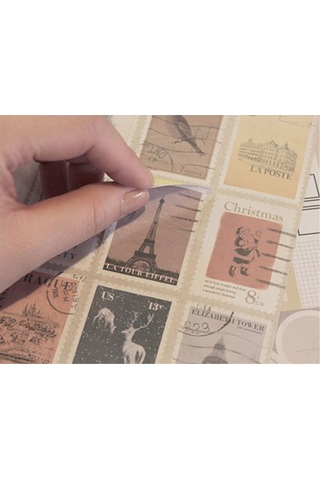 12 Küçük Çıkartma Dıy El Sanatları Pullar Çok Renkli