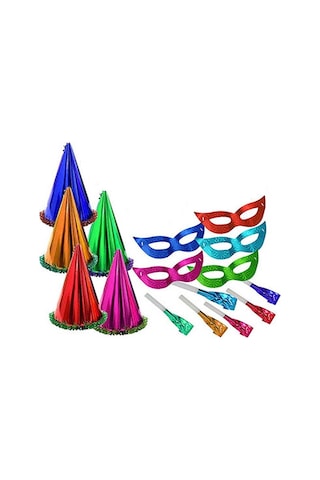 8 Adet Yılbaşı Parti Seti Kotyon Set Yılbaşı Şapkası Yılbaşı Düdüğü Yılbaşı Maskesi 3lü Parti Seti Gün Işığı