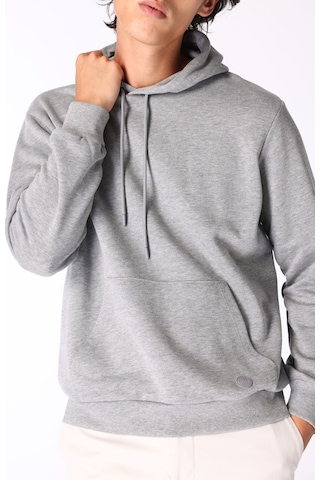 Limon Gri Melanj Erkek Kapüşon Relaxed Düz Sweatshirt L4wm-swt9501