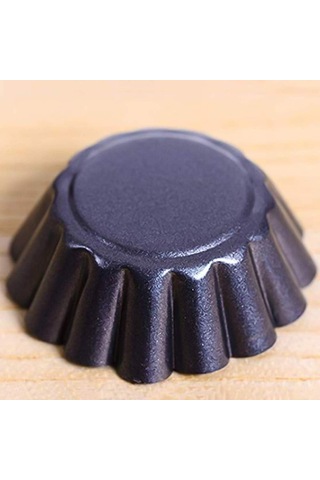 12'li Yumurta Tart Kalıbı 7,5 Cm Mini Kek Kalıbı Karbon Çelik Krep Kalıbı Siyah Diğer