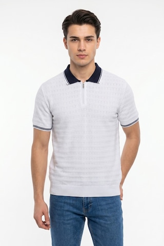 Baglan Erkek Spor Polo Yaka Triko Tişört Bgl-st05372 Beyaz