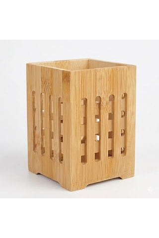 Deinhaus Bambu Kaşıklık, Mutfak Tezgahı Düzenleyici, Doğal Ahşap, 10x10x14 Cm Diğer