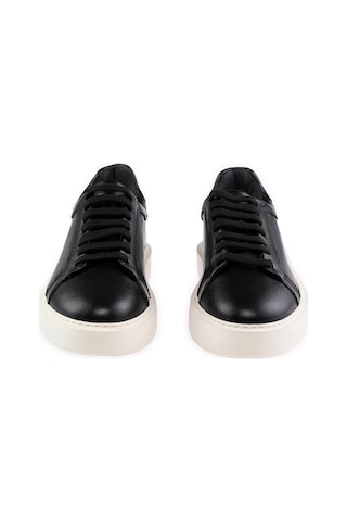 Siyah Casual Bağcıklı Deri Sneakers 13213024c006 002 Siyah