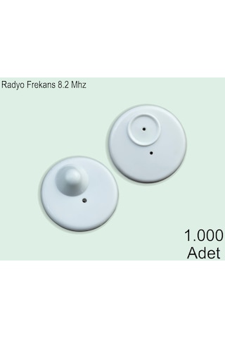 Round R50 Plastik Alarm Etiketi Rf Radyo Frekans 1 Koli:1000 Adet