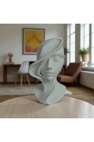Modern Sanatsal Kadın Büst Biblo Dekoratif Heykel 14x9 Cm
