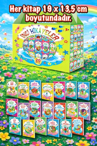 İnci Çocuk Hikayeleri - Resimli 20 Kitap - Setli Kutu - Değerlendirme Kitapçıklı