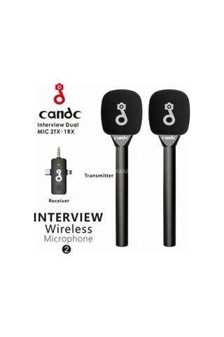 Çift Mikrofonlu Profosyonel Kablosuz Yüksek Kaliteli Ses Kaydı Röportaj Mikrofonu