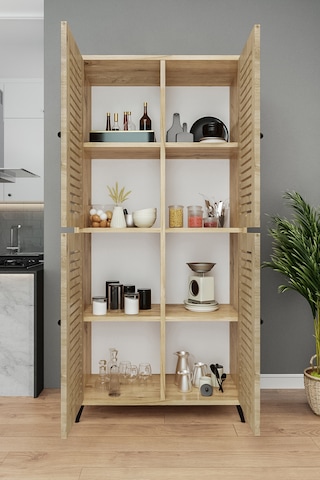 Enwood Deneb Mdf Atlantik Çam 4 K Panjur Kapak Ahşap Ayaklı Kiler