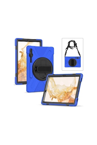 Samsung Galaxy T737 Tab S7 Fe 12.4 Kılıf Amazing Tablet Kapak - Mavi Arka Kapak