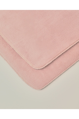 English Home Basicline Kaydırmaz Taban Banyo Paspası Seti 60x100 Cm + 50x60 Cm Gül Kurusu