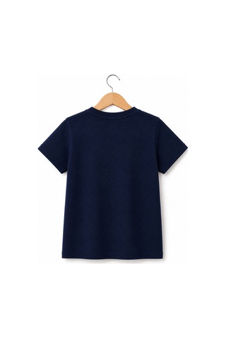 H&c Coolboy Çocuk %100 Pamuklu Bisiklet Yaka Baskısız Pike Kumaş Basic Tişört Lacivert