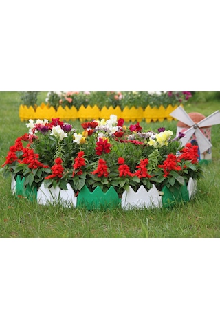 8 X 16 Paket Dekoratif Bahçe Çiti Uzunluk 21.76 Cm Yeşil