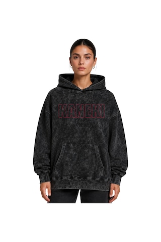Sevbano Ken Kaneki Tokyo Ghoul Anime Baskılı Unisex Oversize Premium Yıka Siyah