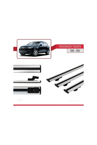 Volkswagen Touareg 2010-2015 Arası İle Uyumlu Basic Model Ara Atkı Tavan Barı Gri 3 Adet