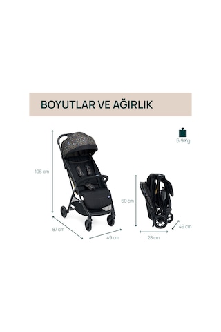 Chicco Glee Bebek Arabası Playful Black 08087068750000