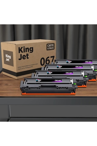 Kingjet Canon Uyumlu Mf657cdw Standart Kapasiteli 4 Renk Takım Toner Çipli 067 Crg-067
