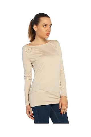 Bulalgiy Kadın Taş Geniş Yaka Bluz - Bga056359