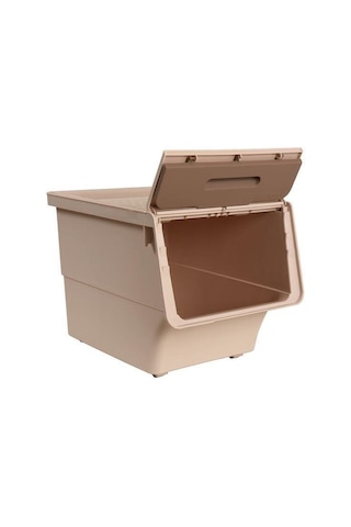 Motek Patateslik Soğanlık Tekerlekli Organizer Çok Amaçlı Saklama Kutusu 1x33 Lt Açık Kahve+krem