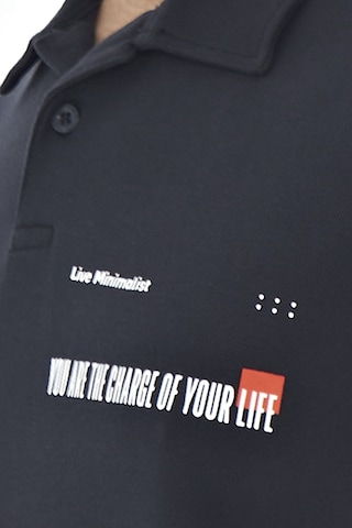 Tommy Life Lacivert Yazı Baskılı Standart Form Polo Yaka Erkek T-shirt - 88236 Lacivert