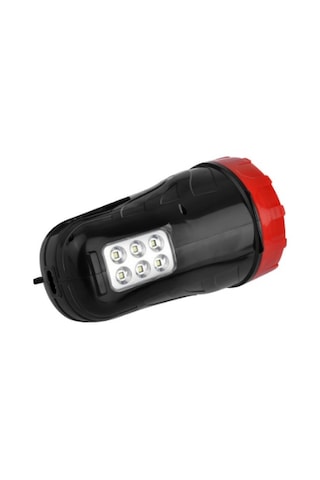 Silver Toss St-6665a 15 Ledli Şarjlı Işıldaklı Led El Feneri Kırmızı - Siyah