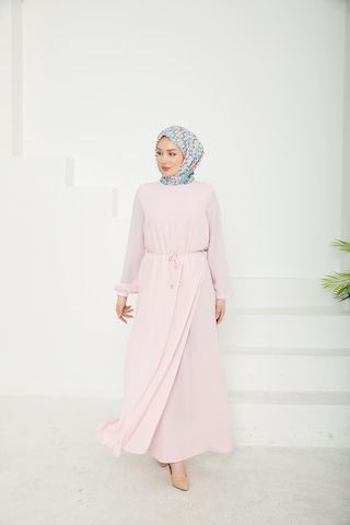 Armine Trend Kolları Lastikli Astarlı Elbise-rose 25yt927 Rose