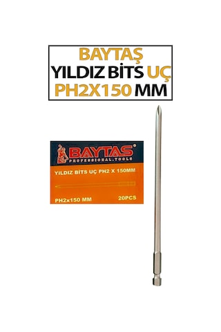 Yıldız Bits Vidalama Ucu Baytaş Ph2x150 Mm 1 Adet