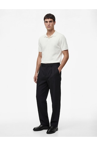 Koton Regular Fit Kısa Kollu Pamuklu Fitilli Polo Yaka Tişört Beyaz 6sam10069mk
